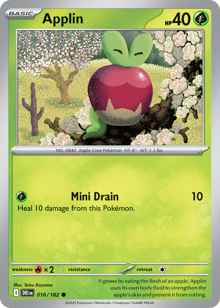 Common sv10-016 reverse – Pokémon Applin - 016/182 - Common [sv10-016] [Reverse Holo] - Applin - 016/182 - Common
