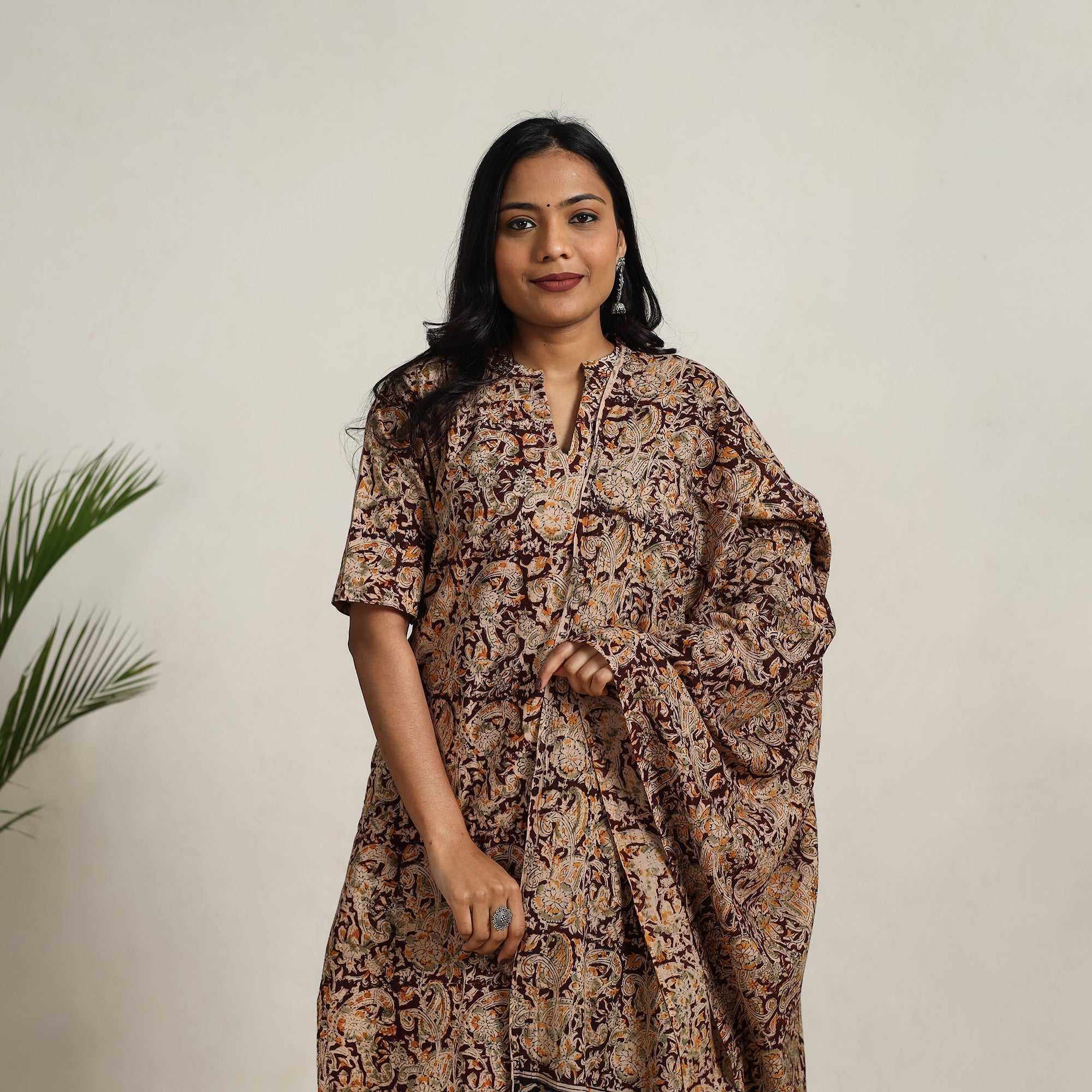ITOKRI CASUALS Brown - Block Printed Cotton Kalamkari Kurta Set 24