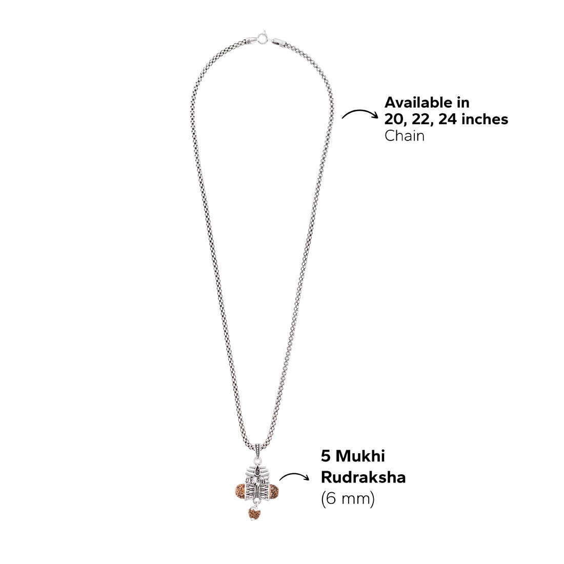 Prinjal Jewellers Rudraksha Mahakaal Damru Pendant with Silver Chain - view 6