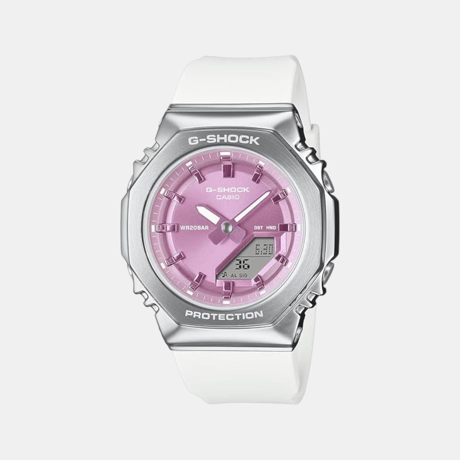 Casio G-Shock Women Quartz Pink Dial Analog-Digital Resin Watch G1656
