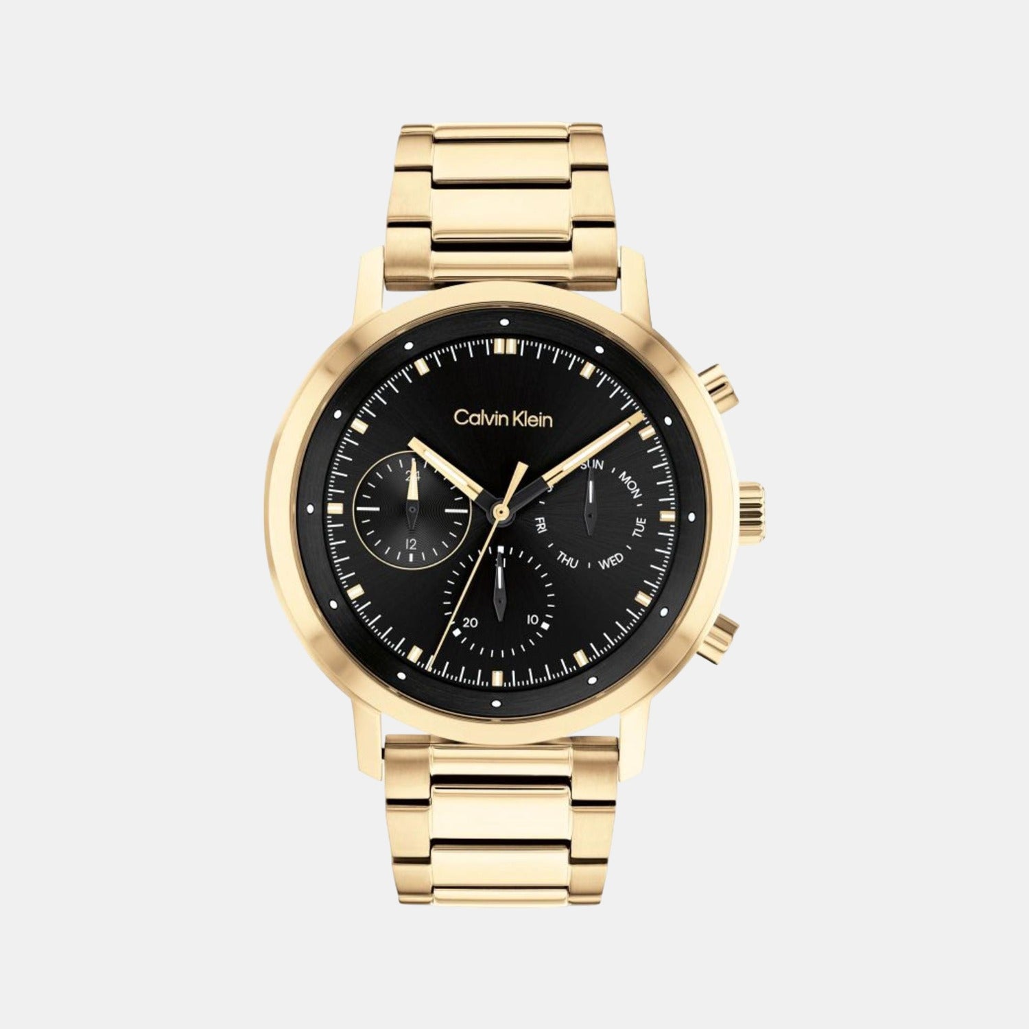 Calvin Klein Gauge Men Quartz Black Dial Chronograph Stainless Steel Watch 25200065