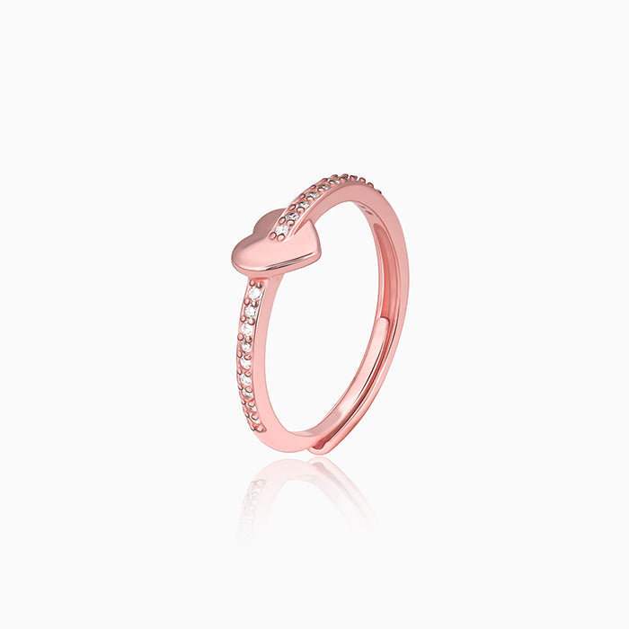 GIVA Jewellery Rose Gold Happy Heart Ring - view 5