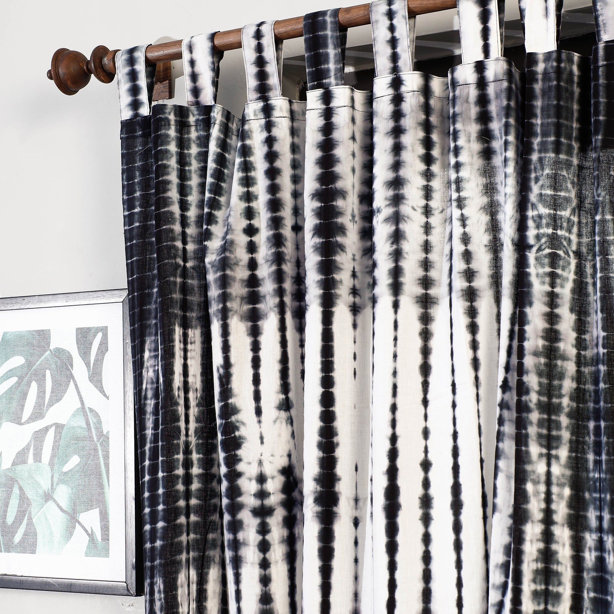 HAVELI CHRONICLES Black - Shibori Tie-Dye Cotton Door Curtain - Set of 2 (6.6 x 4 feet) - view 2