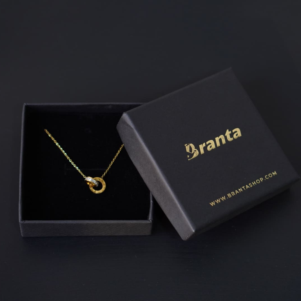 Branta Eternity Roman Numerals Circle Necklace - view 3