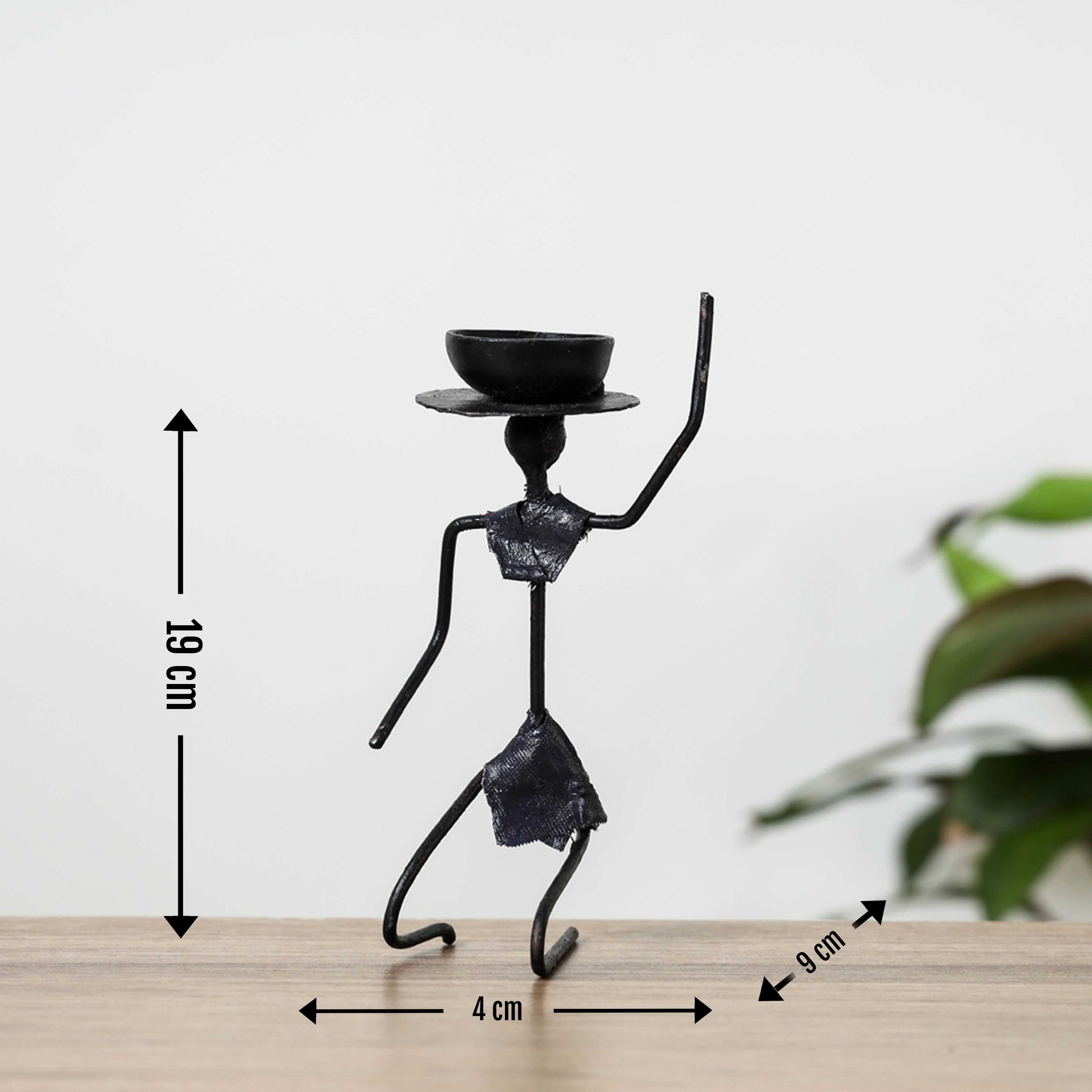 CHHATTISGARH HASTSHILP VIKAS BOARD Bastar Tribal Wrought Iron Candle Stand - view 4