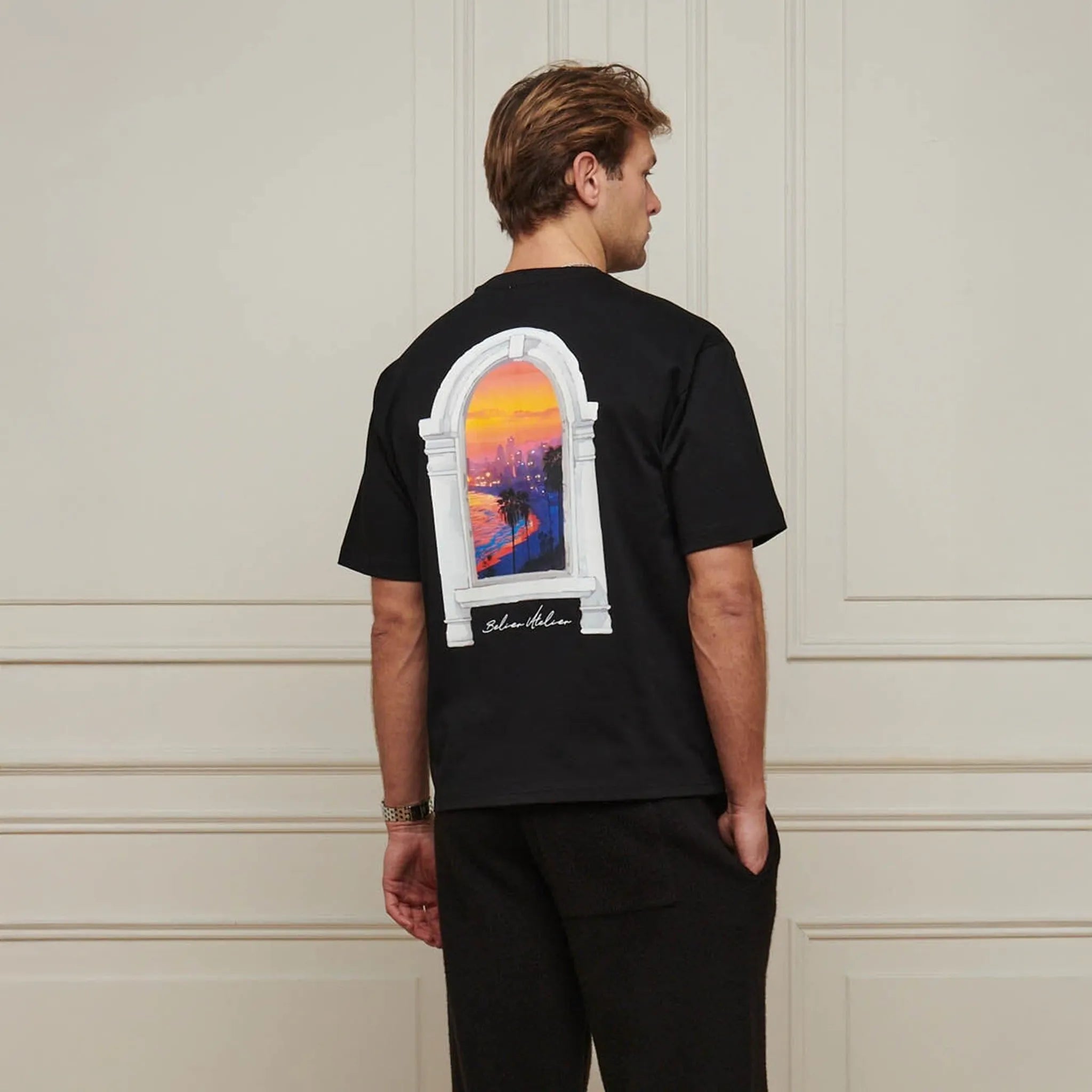 Belier Miami Sunset Arch Black T Shirt - view 2