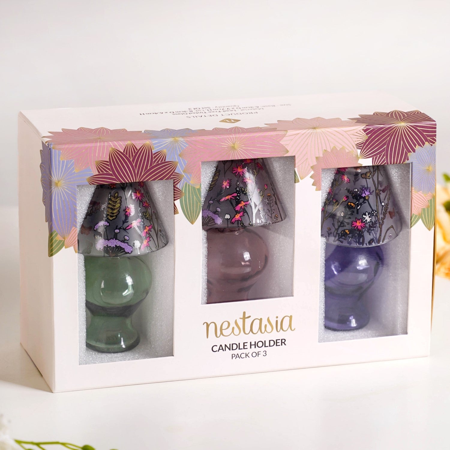 Nestasia Garden Of Eden Tea Light Candle Holder Set Of 3 - view 2