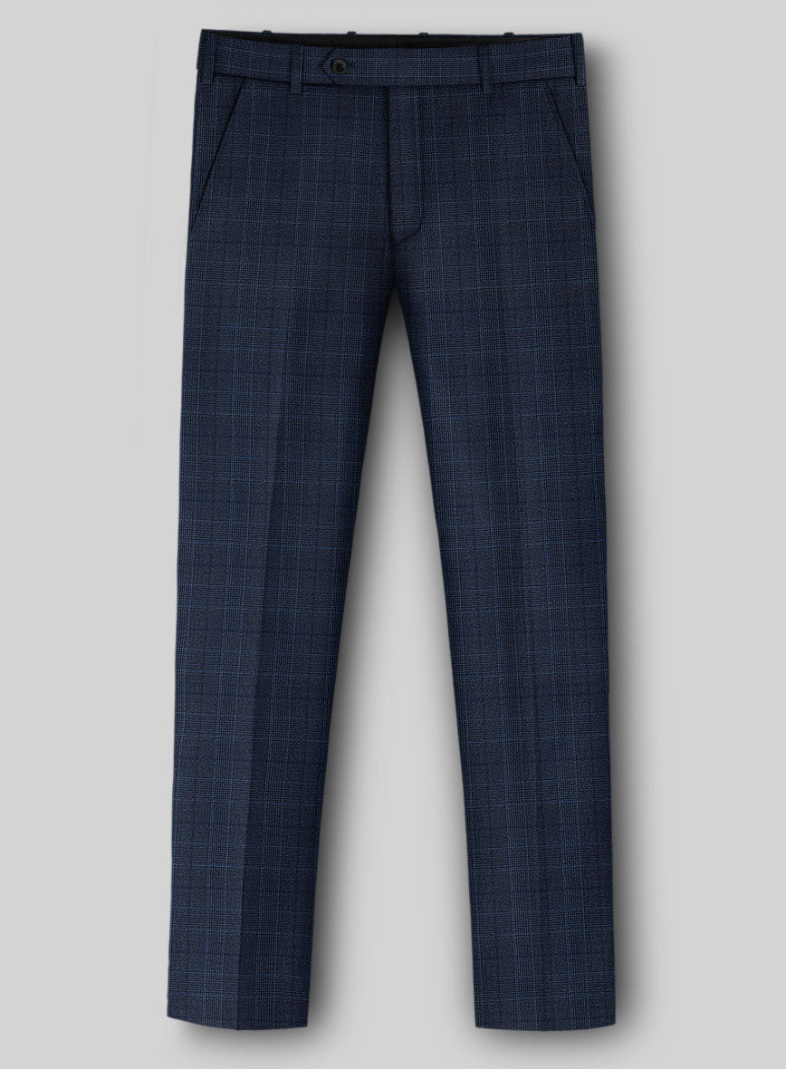 StudioSuits Napolean Porter Prince Of Wales Blue Wool Pants