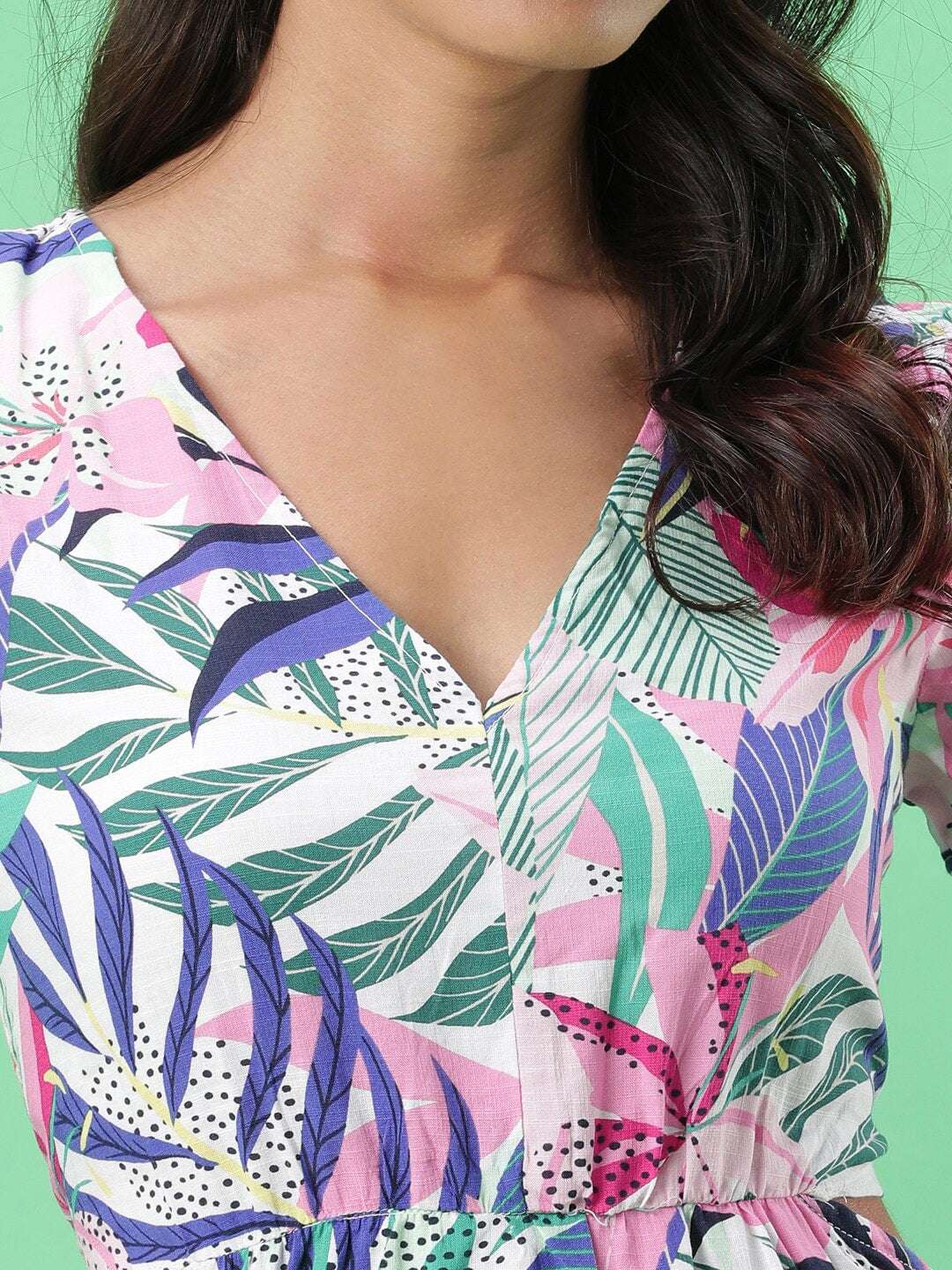 Freehand By The Indian Garage Co Women Tropical Maxi Dress With Cut Out - view 2