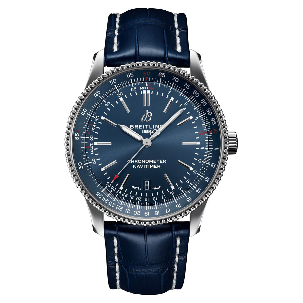 Breitling Navitimer Blue Dial - Blue Strap 41 MM Watch for Men - view 4