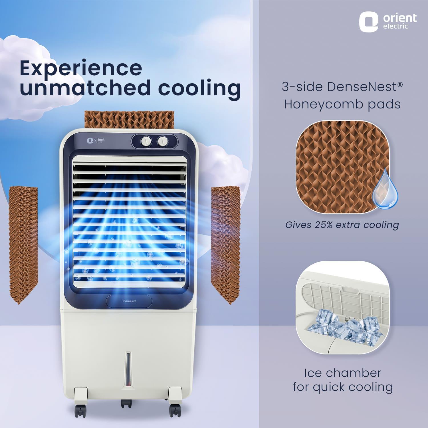 orientelectric Knight Desert Air Cooler with Honeycomb pads, Ice Chamber & Dust Filter - view 4
