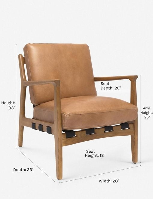 Lulu and Georgia Kenneth Leather Chair - view 14