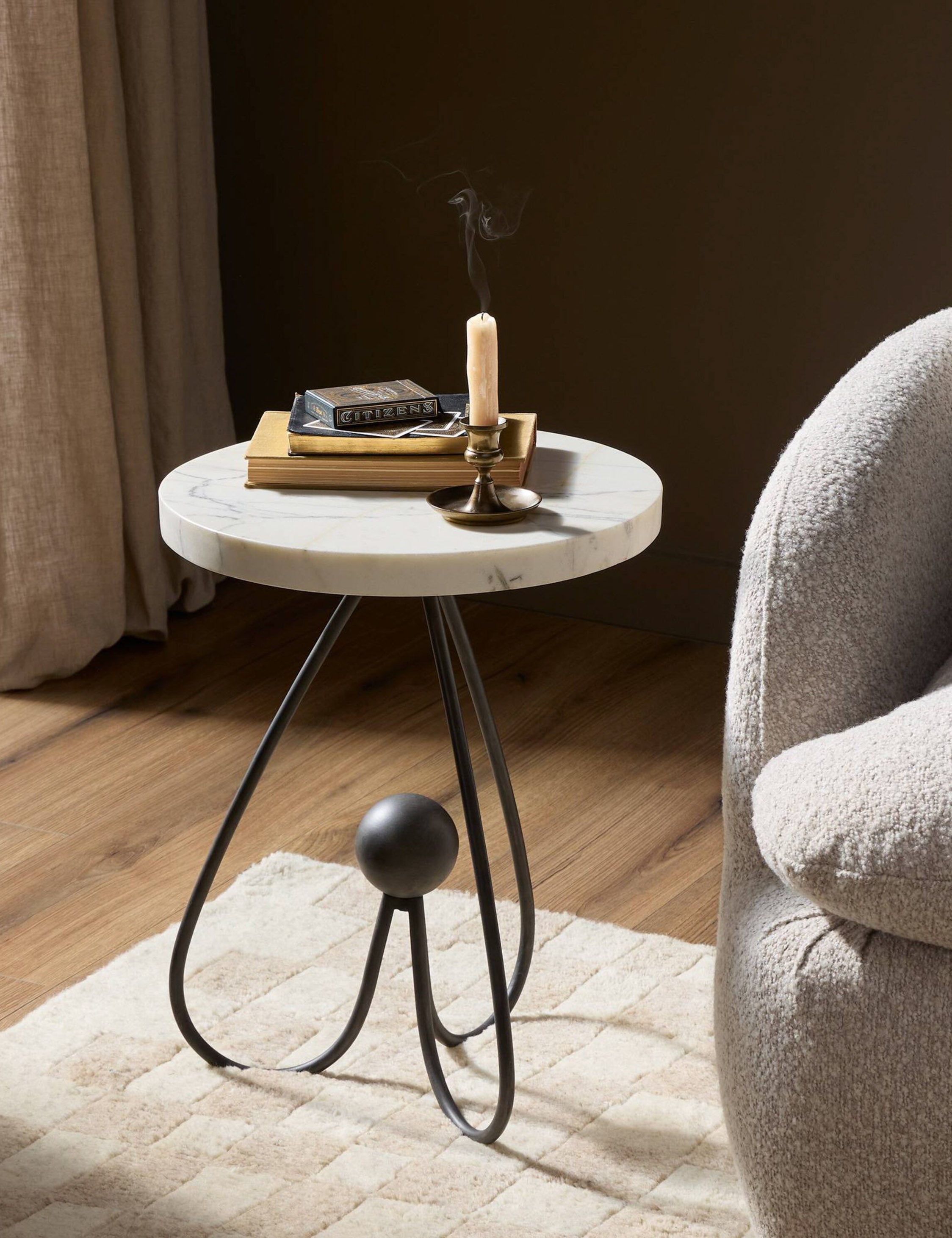 Lulu and Georgia Vanetta Round Side Table – White Marble - view 2
