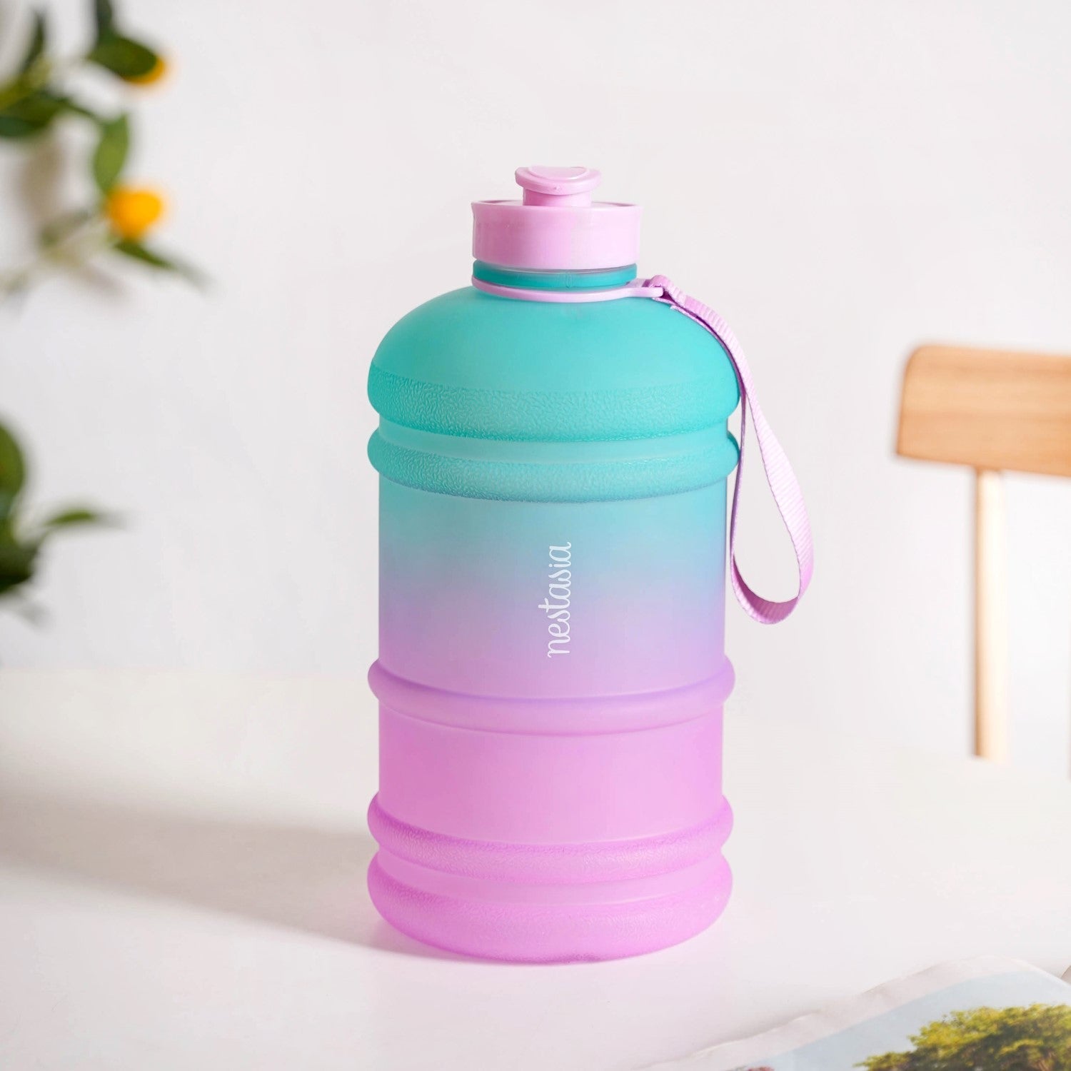 Nestasia AquaBurst Large Capacity Gym Water Bottle Ombre Pink Turquoise 2400ml - view 2