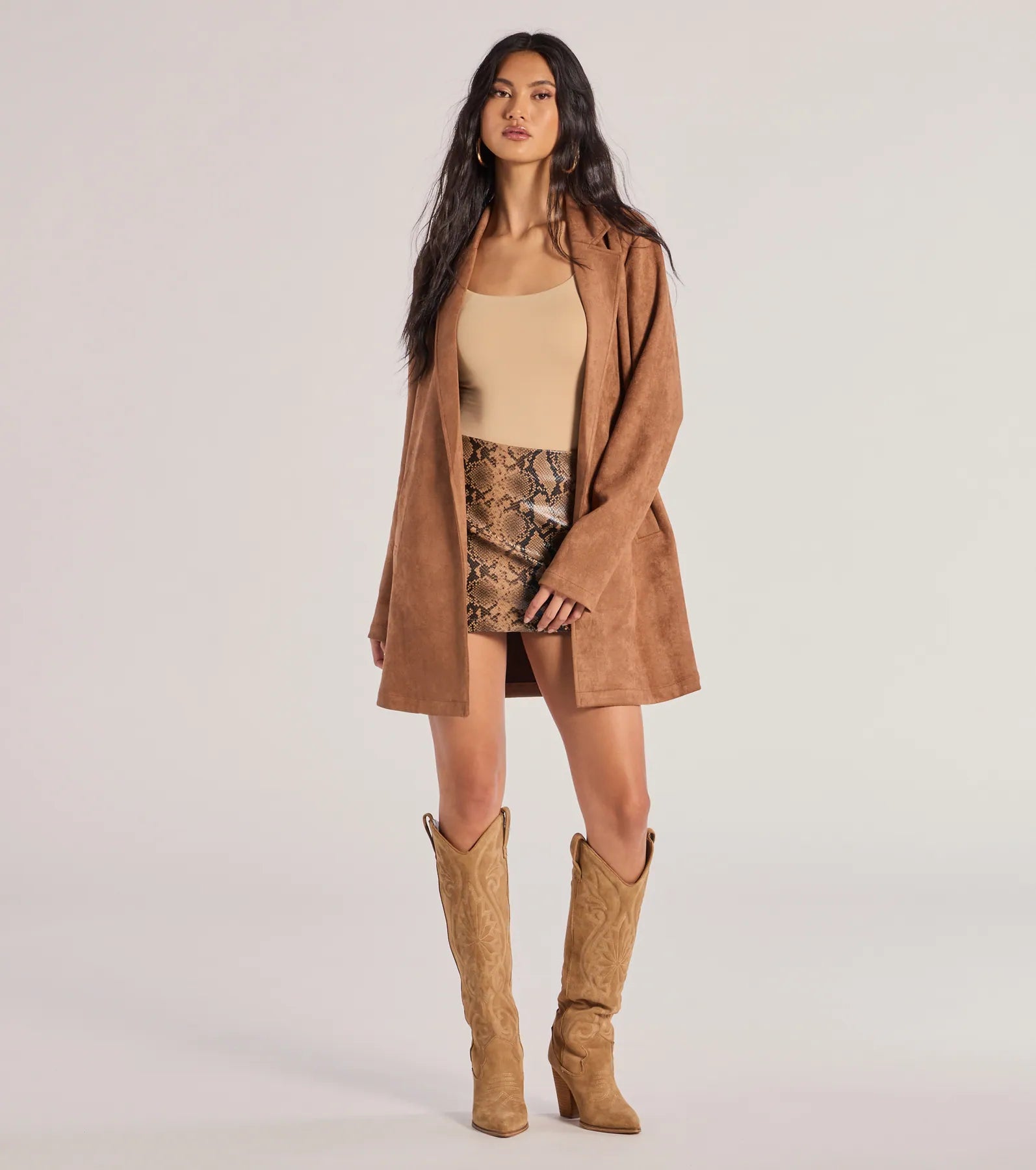 Windsor On The Move Faux Suede Long Blazer - view 7
