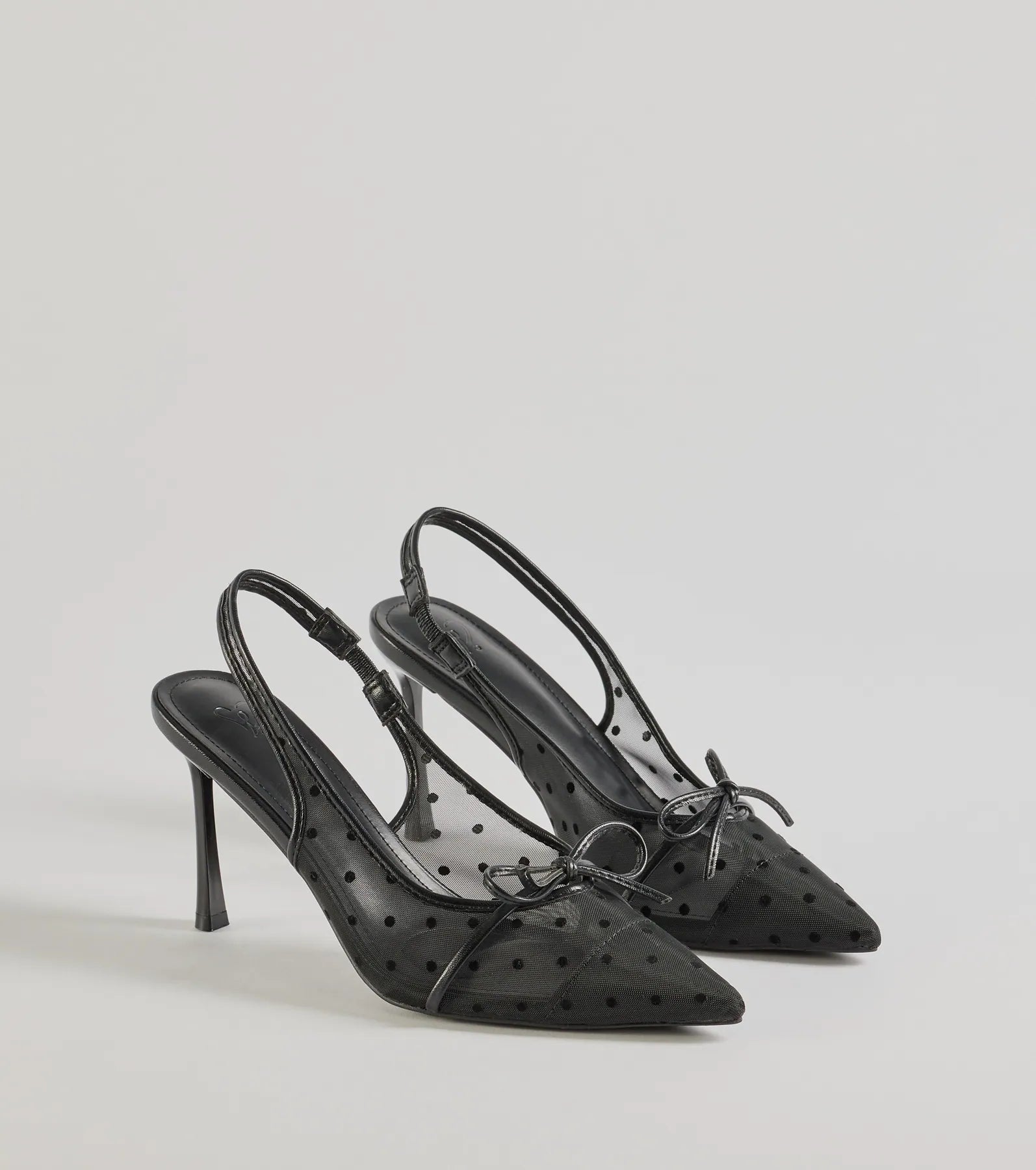 Windsor Adorably Chic Polka Dot Slingback Stiletto Heels