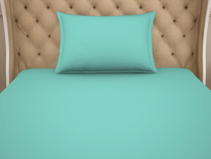 Spaces India Solid Leisure Time - Light Green Cotton Rich Single Bedsheet - Restora By Welspun - view 4