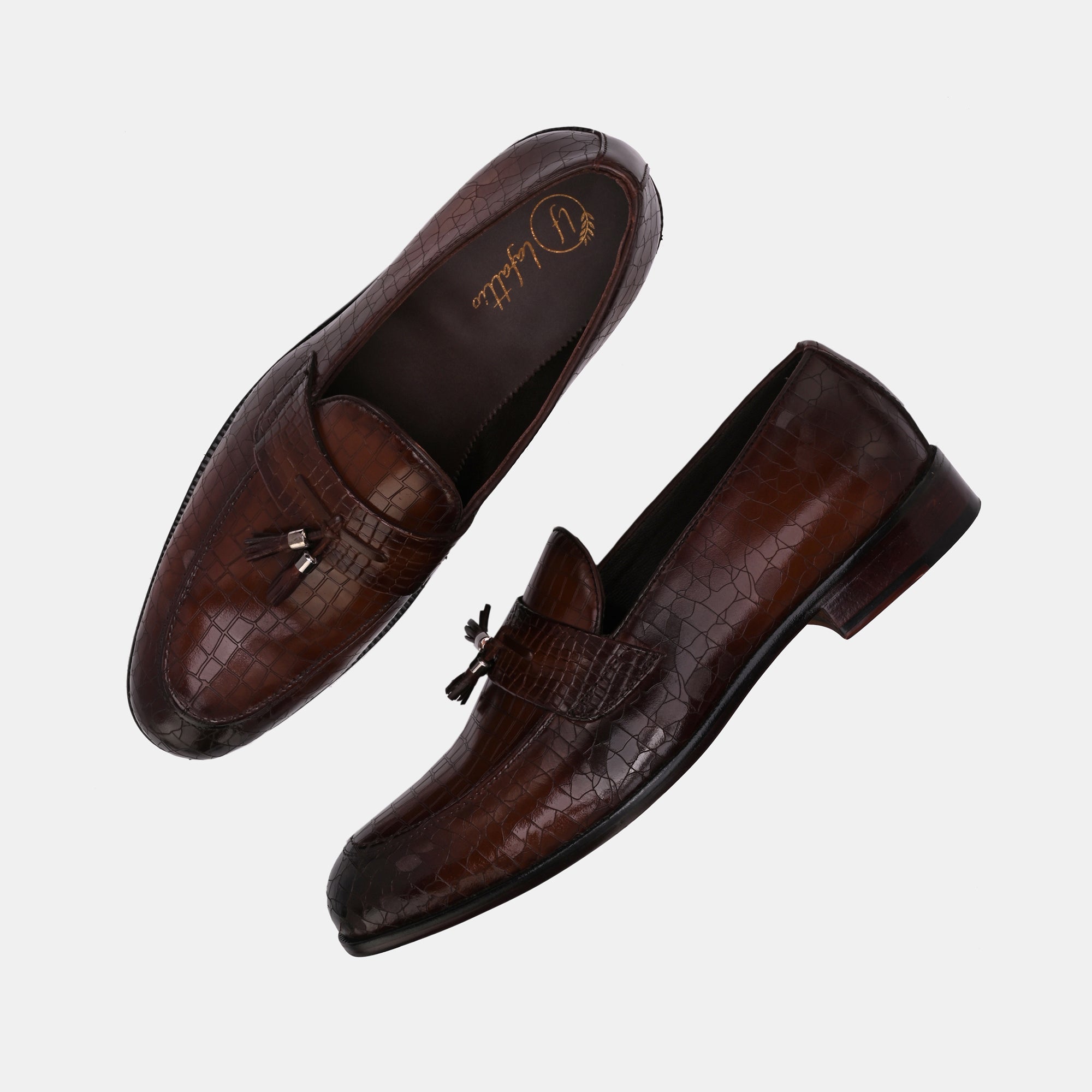 Cherry Laser Engraved Tassel Loafers by Lafattio - view 5