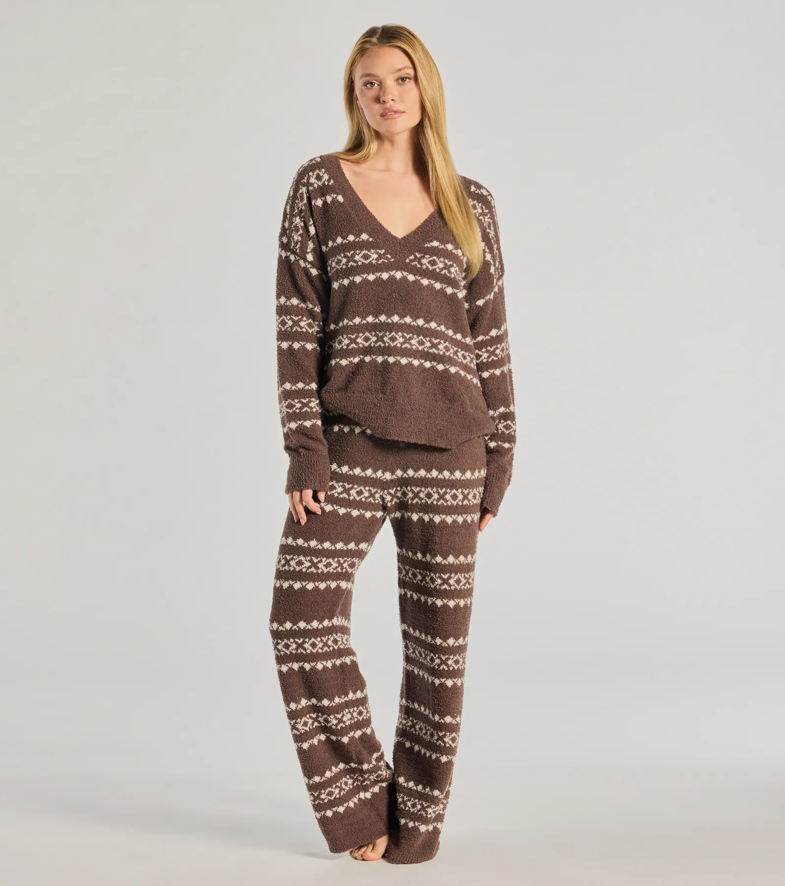Windsor Cozy Wonderland Fair Isle Chenille Knit Pajama Top - view 3