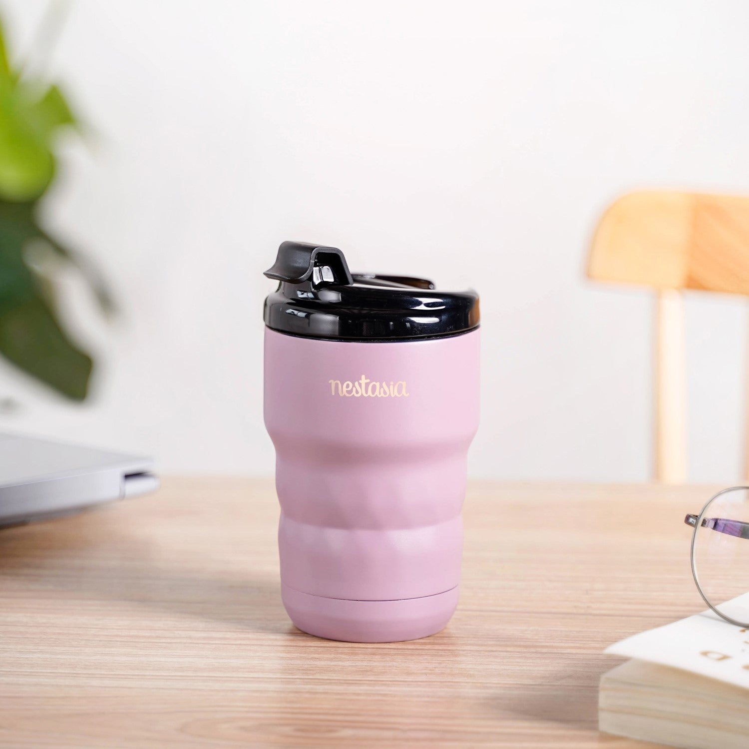 Nestasia Brewster Stainless Steel Portable Coffee Mug Wistful Mauve 355ml