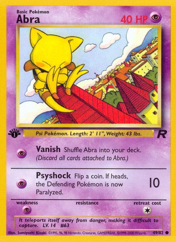1st edition base5-49 – Pokémon Abra - 49/82 - Common - 1st Edition [base5-49] [Non-Holo] - Abra - 49/82 - Common - 1st Edition