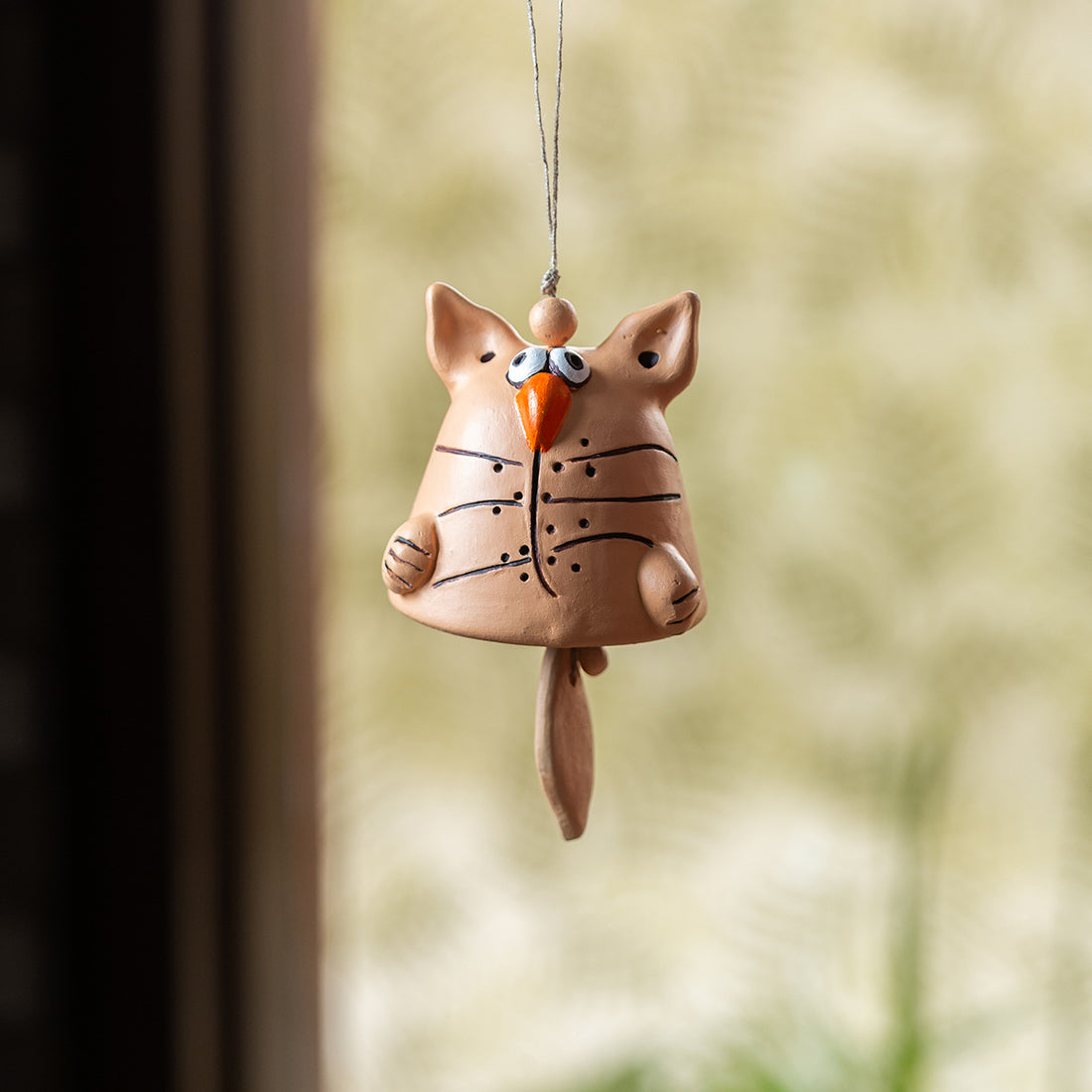 EXCLUSIVELANE 'Babbling Bird' Handmade Wind Chime & Decorative Hanging In Terracotta
