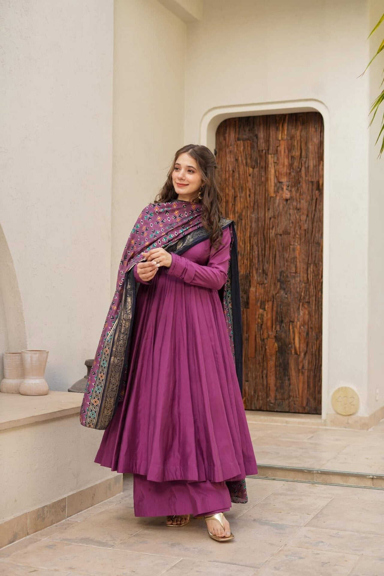 Idaho-o Kashni purple new muslin suit set - view 3