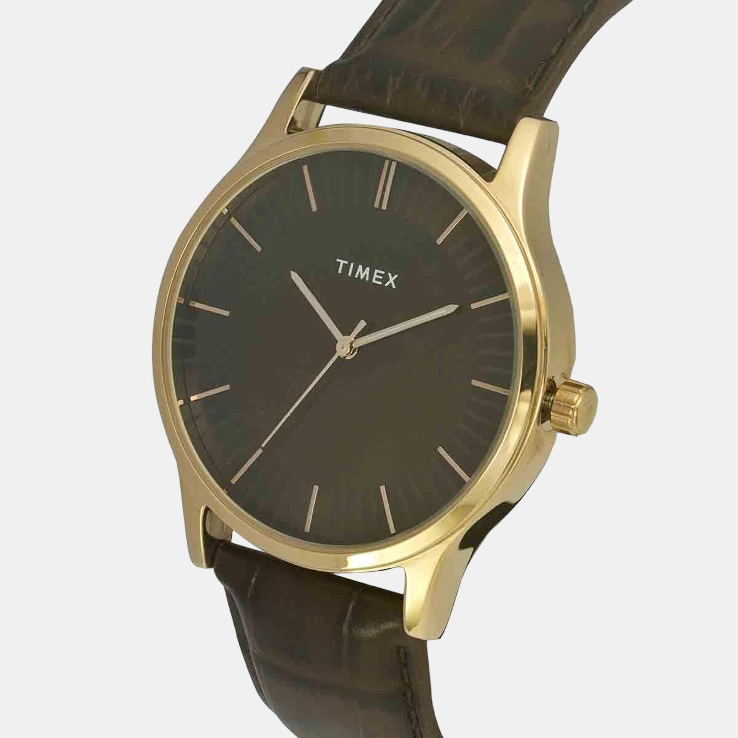 Timex Fashion Men Quartz Brown Dial Analog Leather Watch TW0TG8300 - view 2