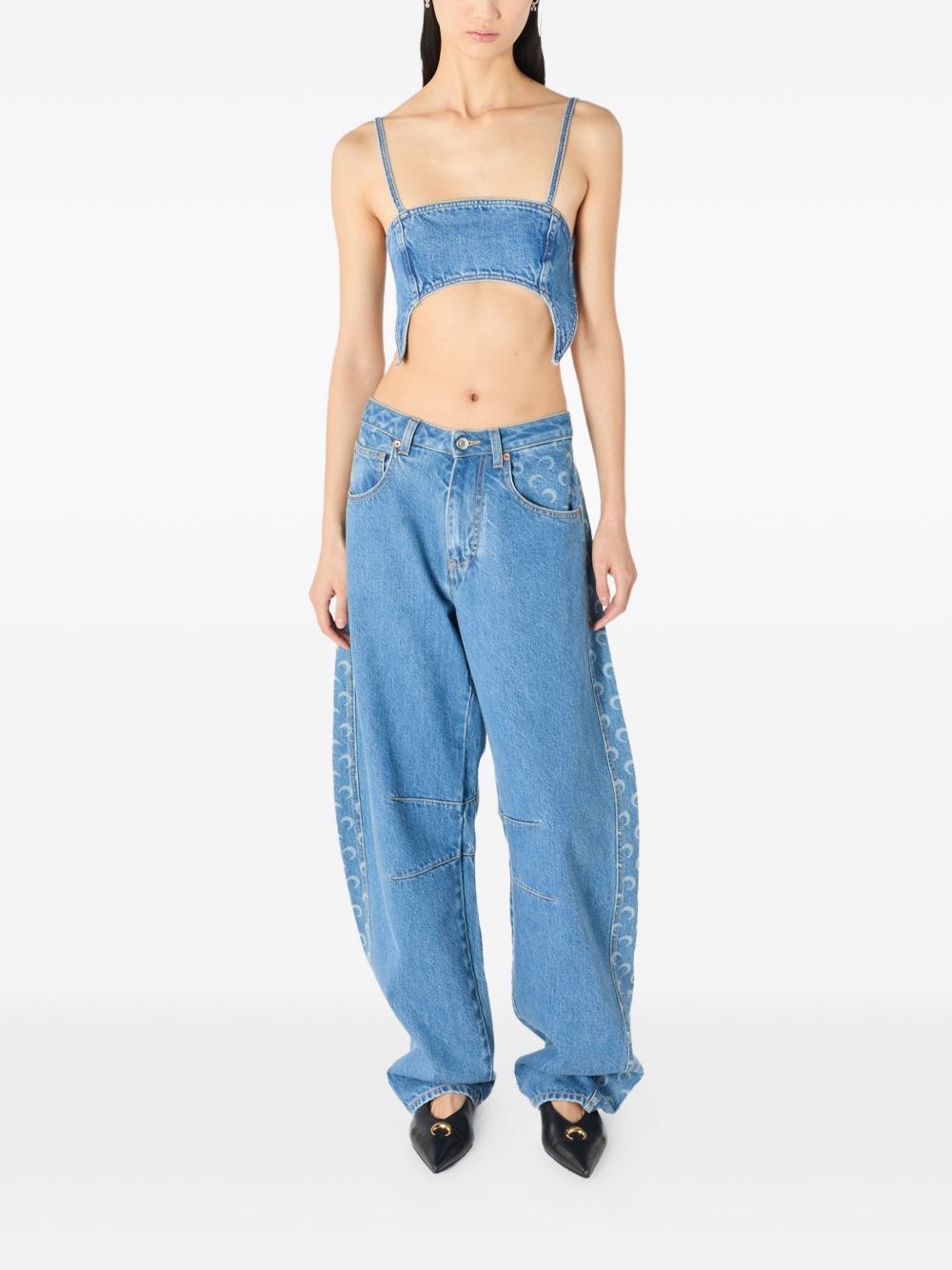 Marine Serre Denim bra top - view 2