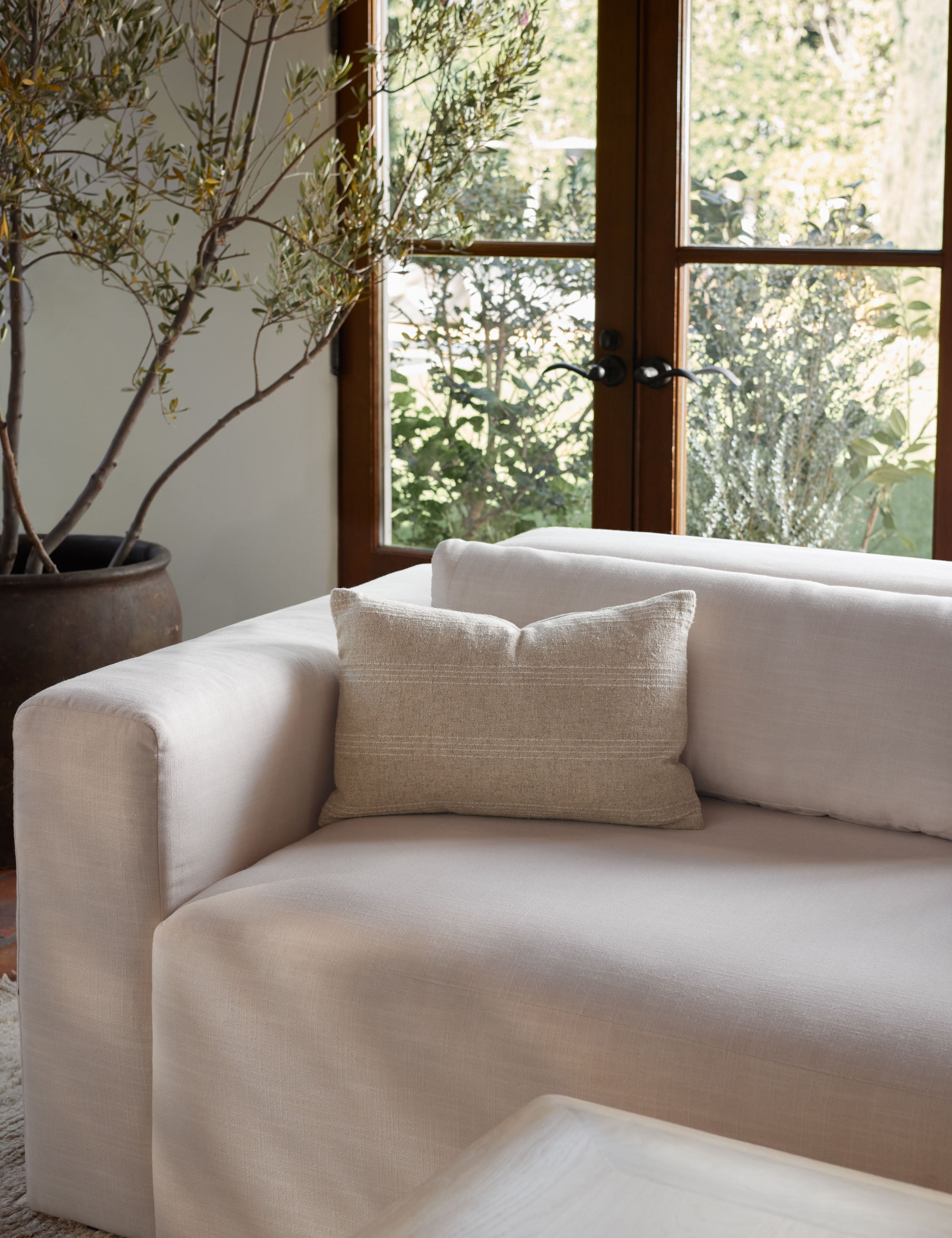 Lulu and Georgia Finch Linen Pillow – Natural - view 2