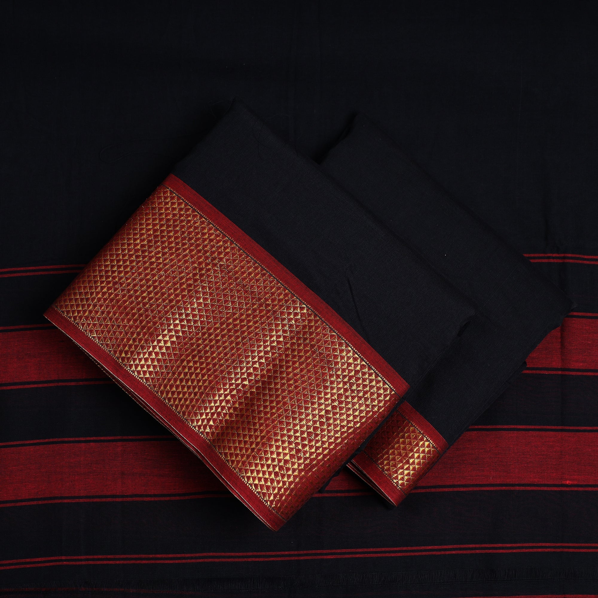SOUTH KARGHA Black - 3pc Cotton Dharwad Dress Material 14 - view 2
