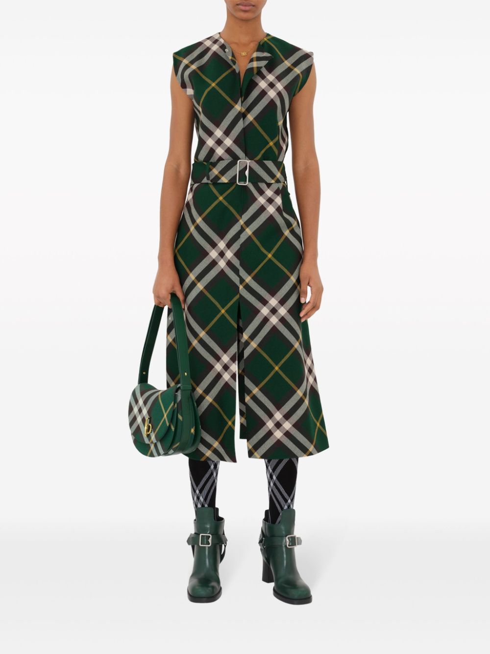 Burberry Nova Check Midi Dress – Wool 100% - view 2