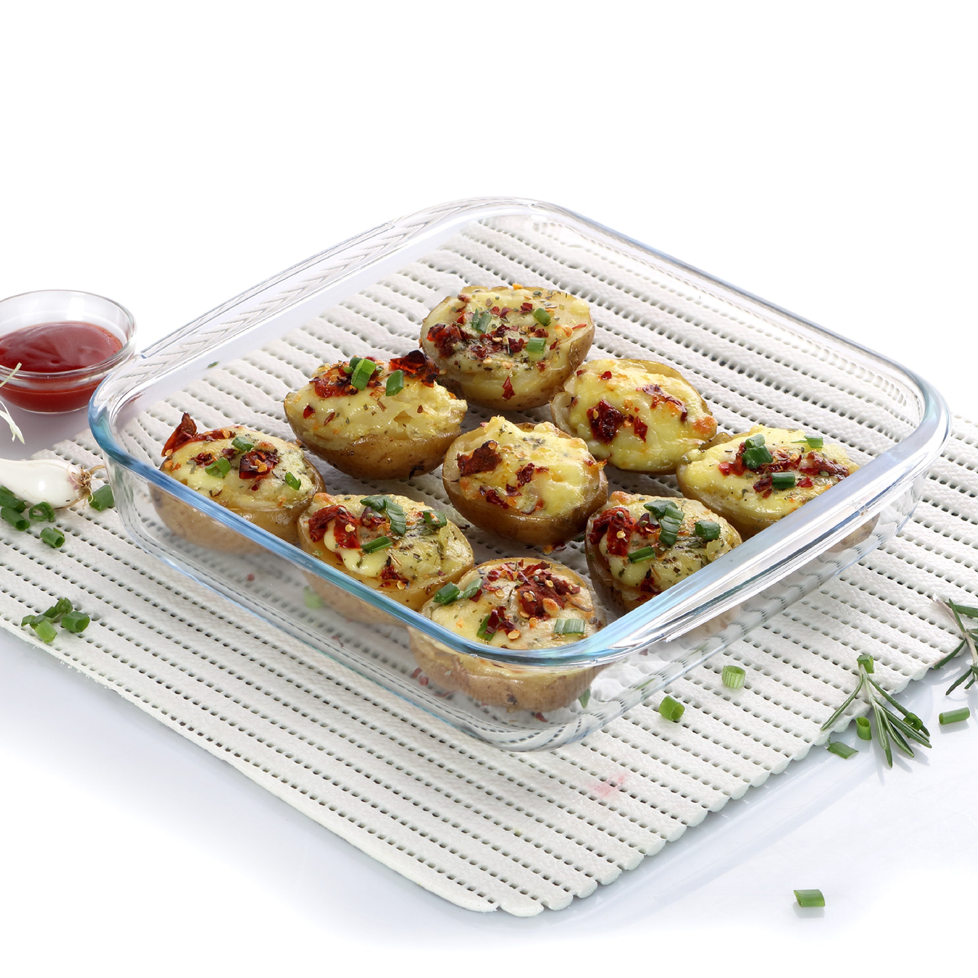 Cello Laura Square Glass Baking Dish, 1700ml – Clear