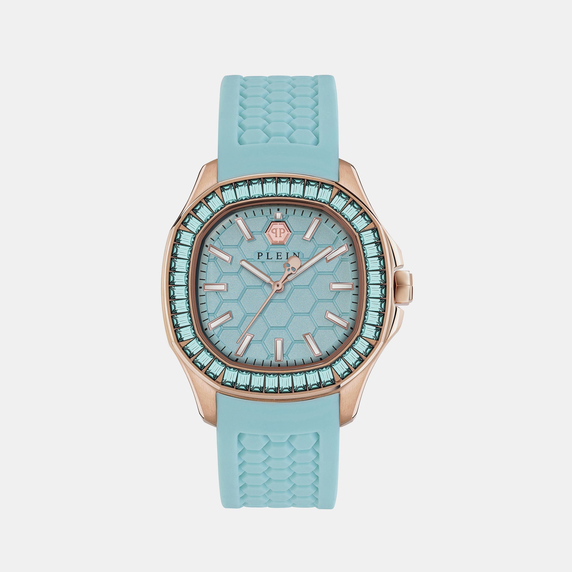 Philipp Plein High-Iconic Women Quartz Blue Dial Analog Silicone Watch PWTAA0323