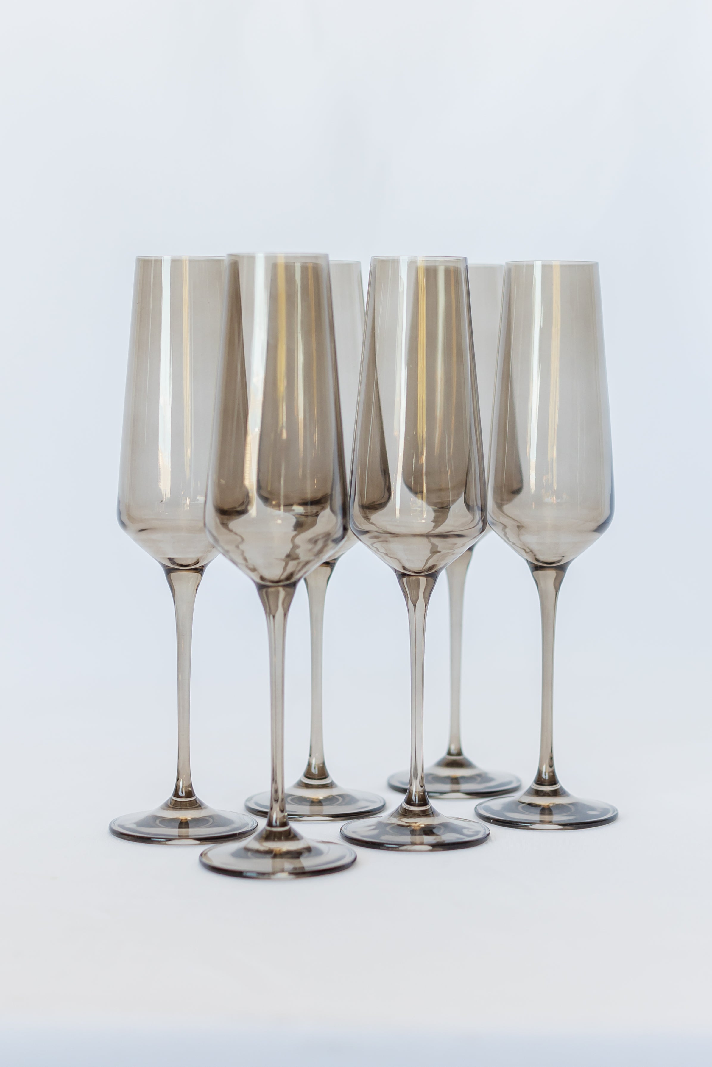 Estelle Colored Glass Estelle Colored Champagne Flute - Set of 6 {Gray Smoke}