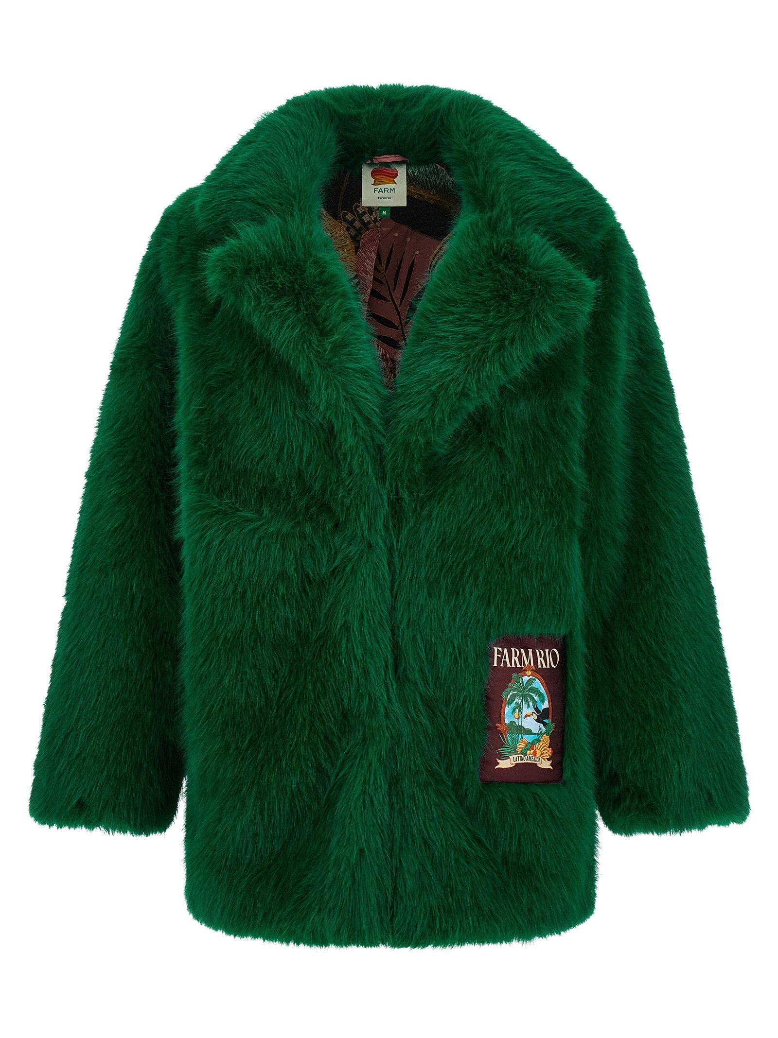 Farm Rio Faux Fur Graphic Patch – 100% polyester
