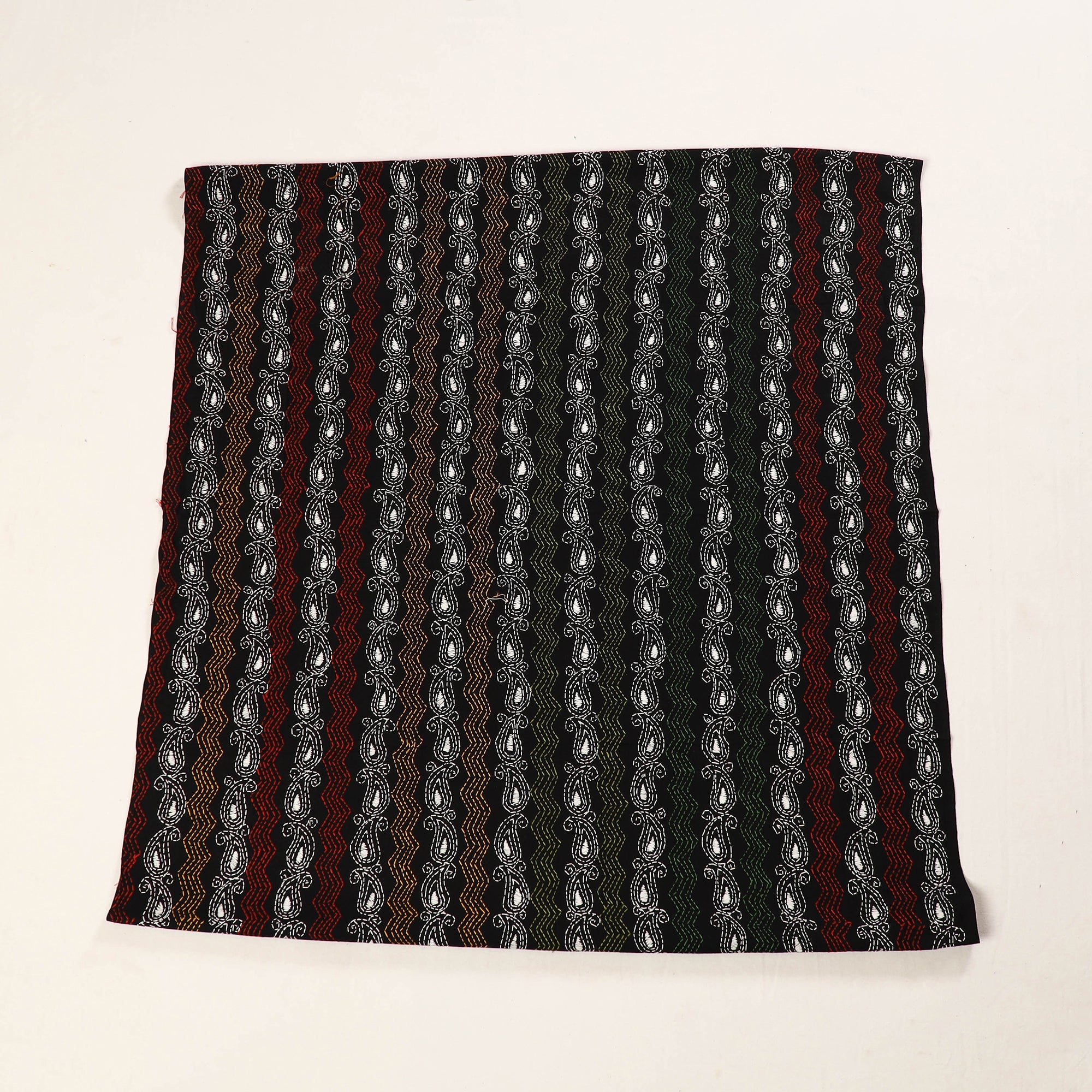 KHUSHBASH - HAPPY LOOM OF EAST Black - Bengal Kantha Embroidery Cotton Blouse Piece 65 - view 2