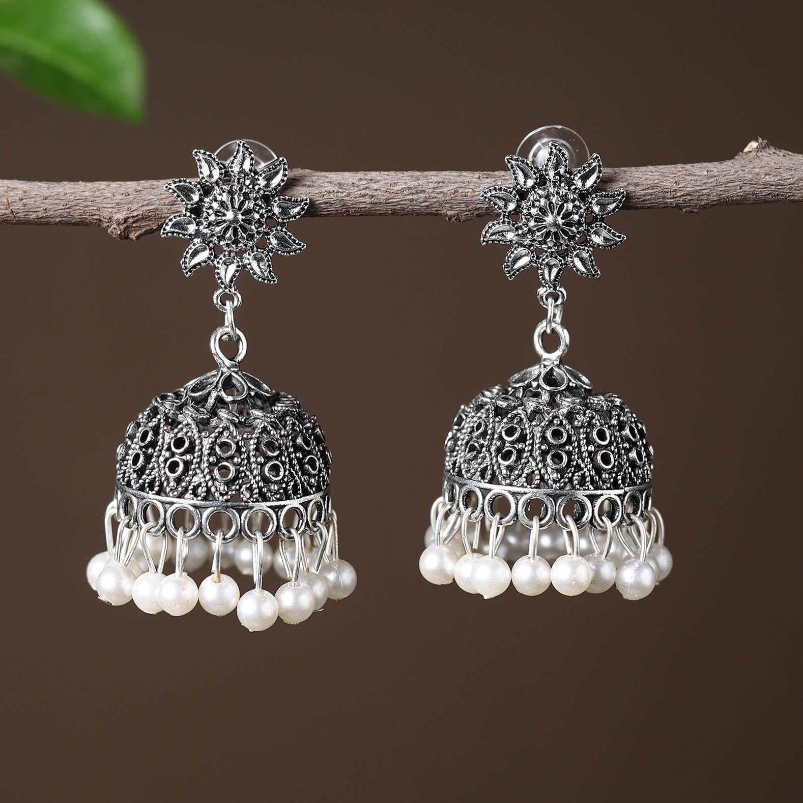 JALPARI Aisha Handcrafted GS Beadwork Jhumki Earrings - view 2