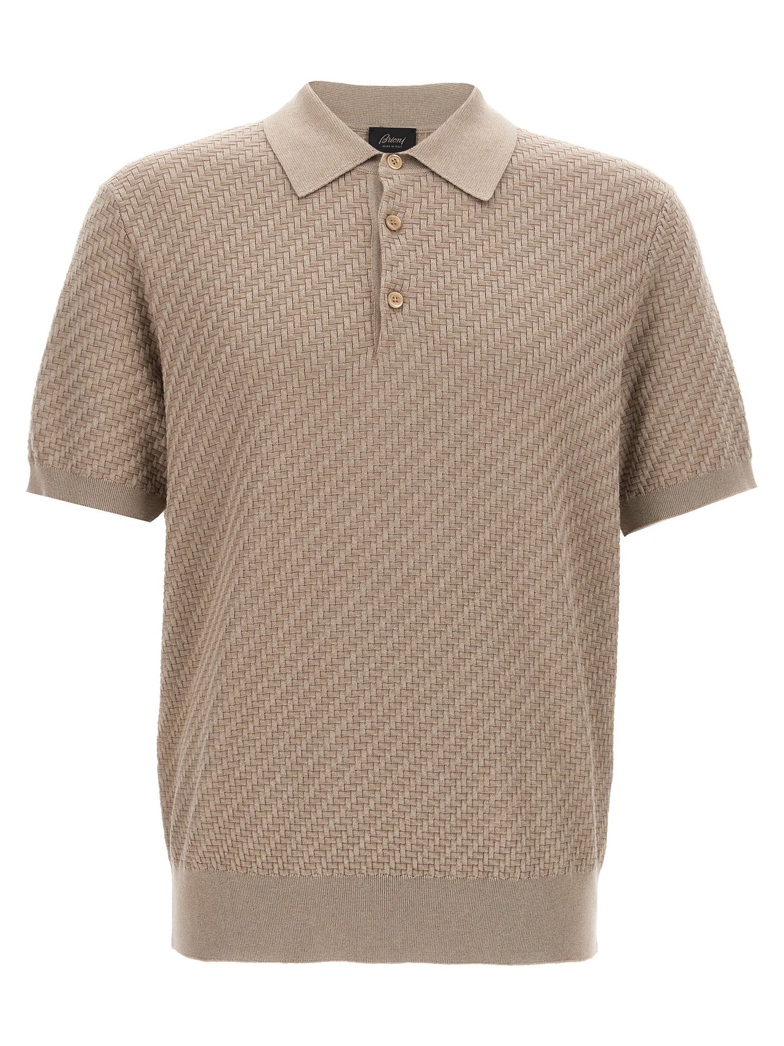 Brioni Knitted Polo Shirt – 57% cotton, 43% silk