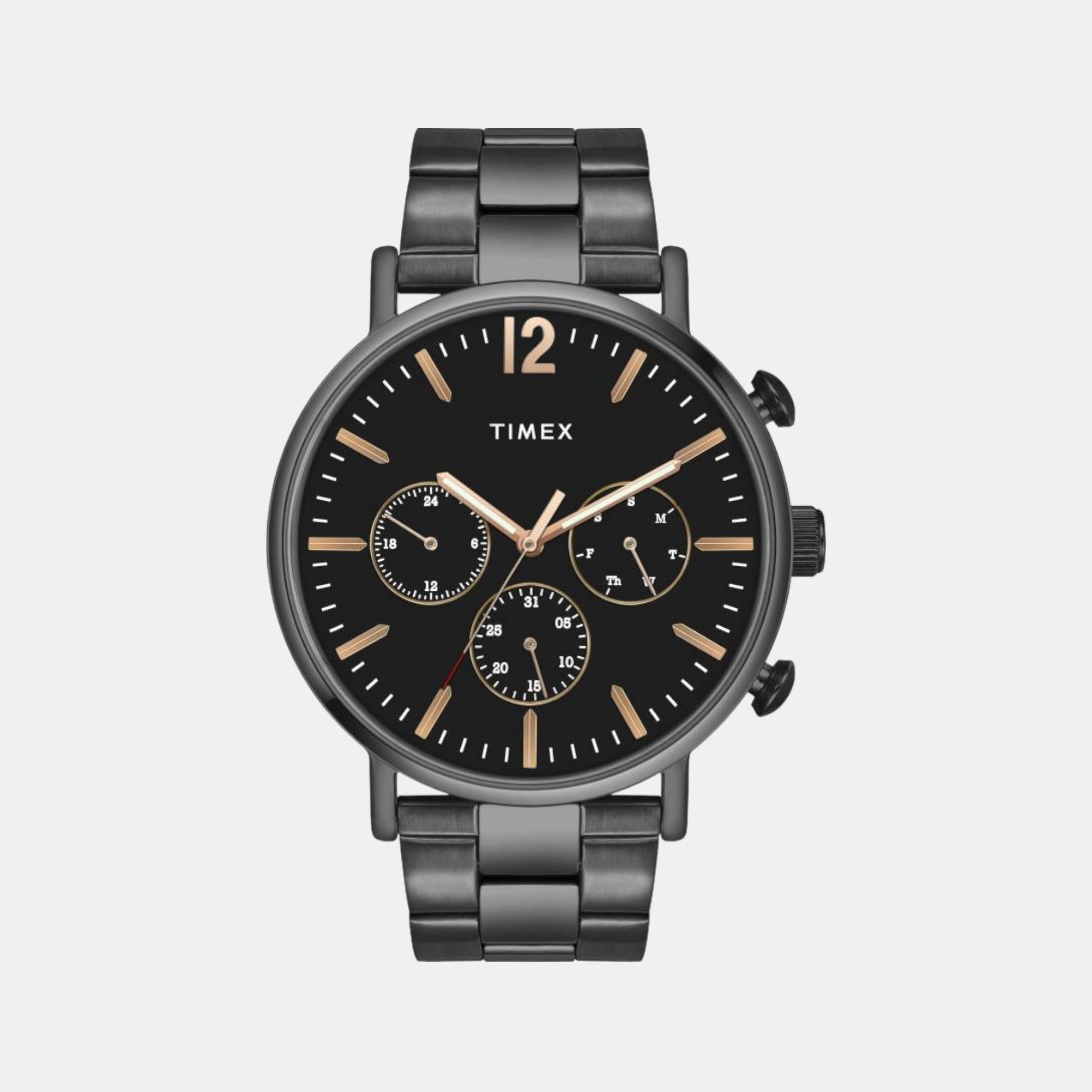 Timex Fashion Men Quartz Black Dial Chronograph Stainless Steel Watch TWEG20010