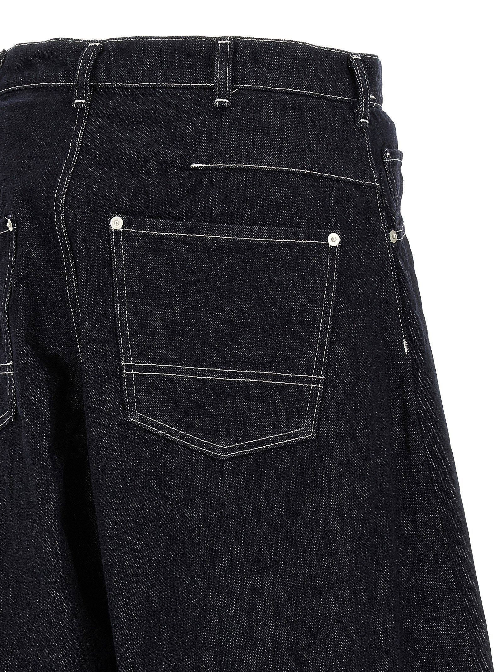 Comme Des Garҫons Homme Contrast Stitching Jeans - view 4