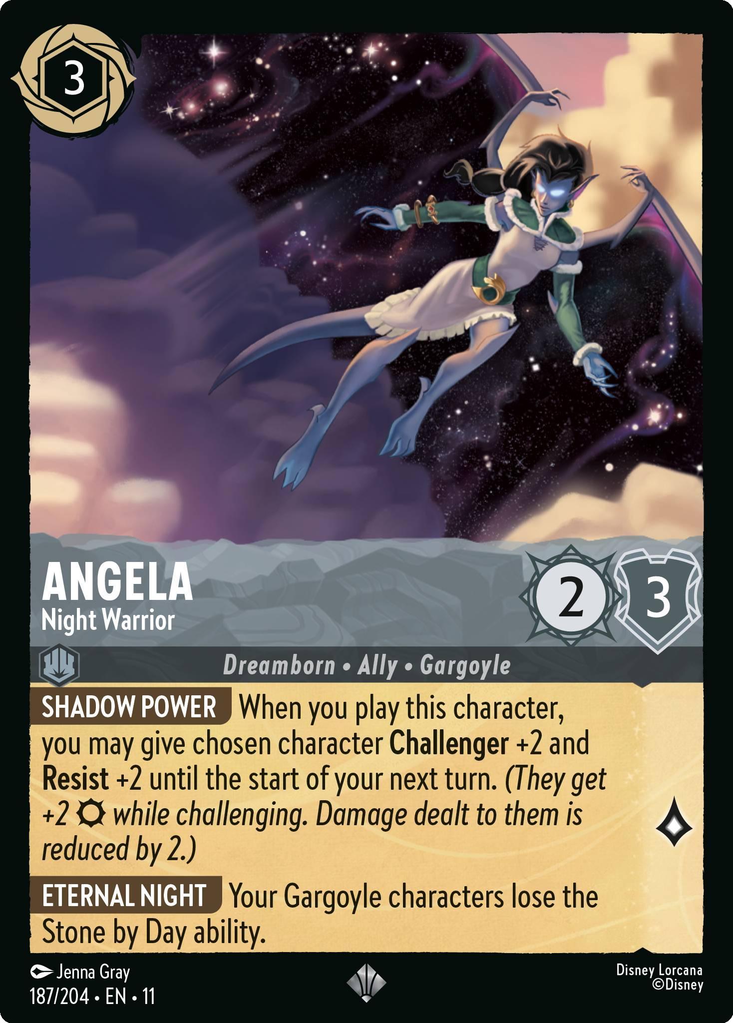 204 winterspell non-foil – Lorcana Angela - Night Warrior - 187/204 [Winterspell] [Non-Foil]