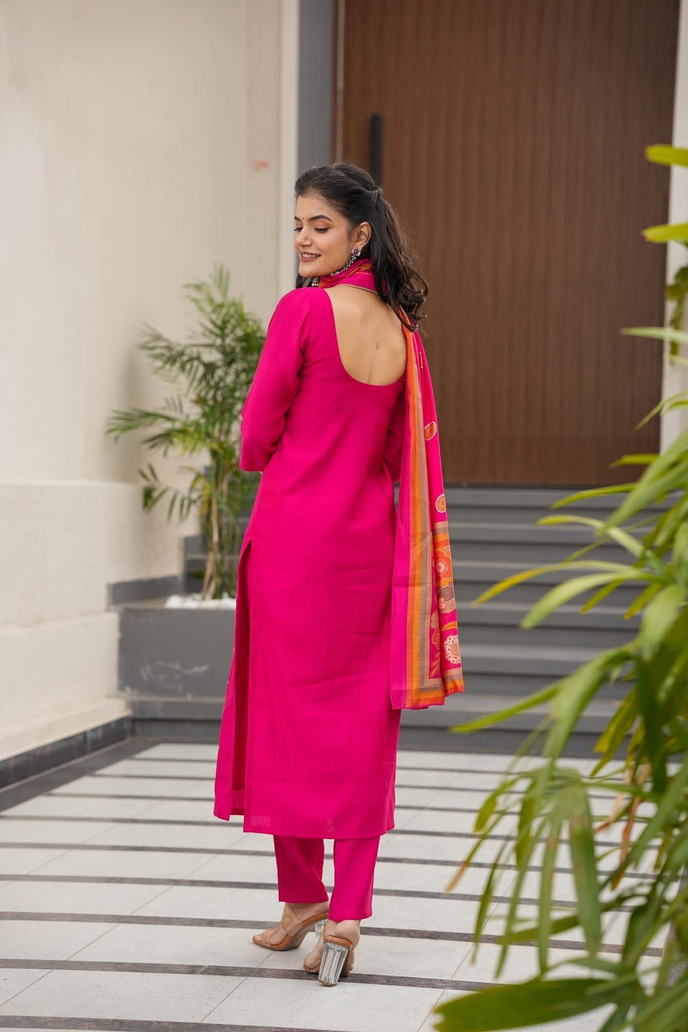 Idaho0 Swan pink muslin suit set - view 2