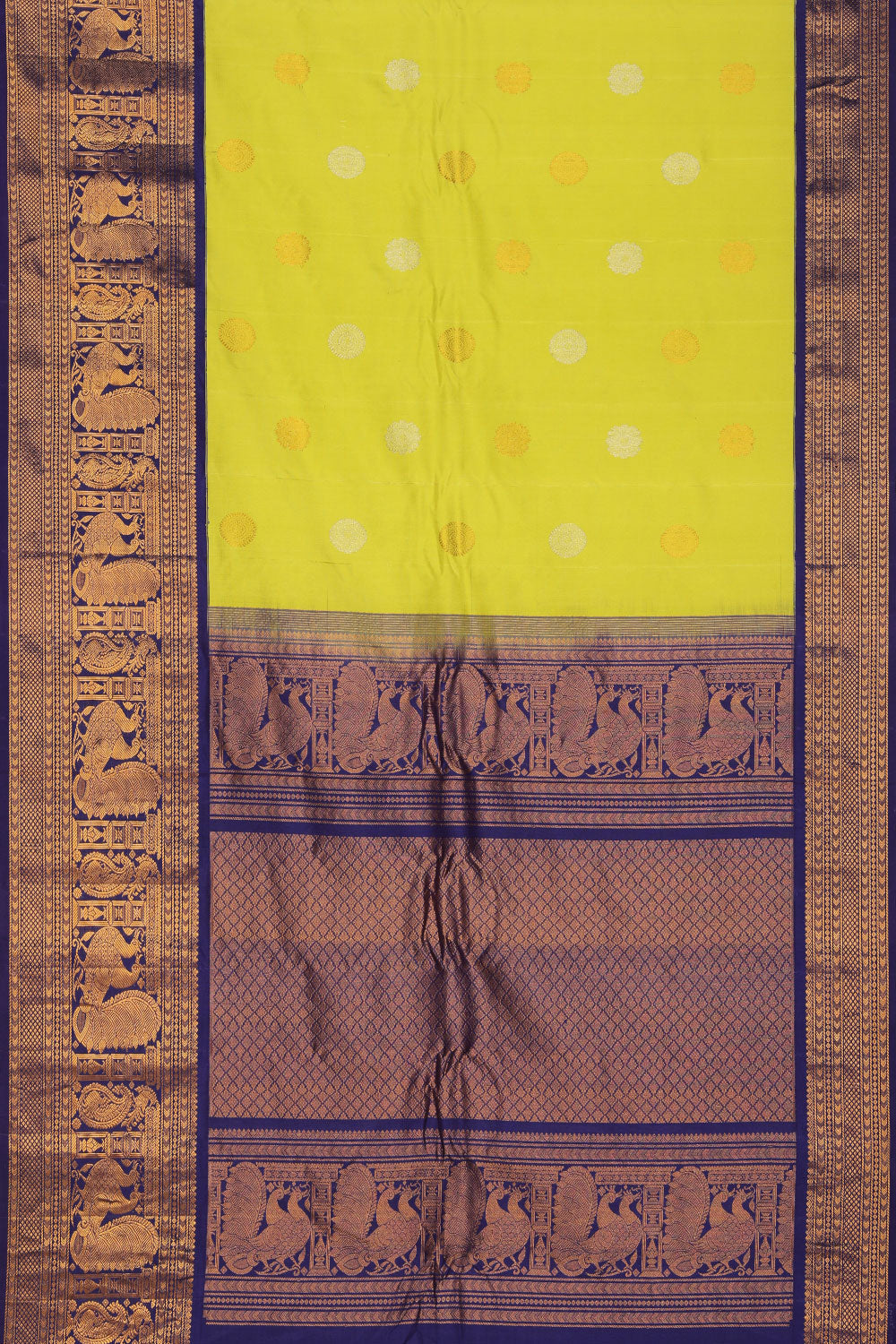 Kalanjali Gadwal Silk Mint Green Saree – Women's - view 3