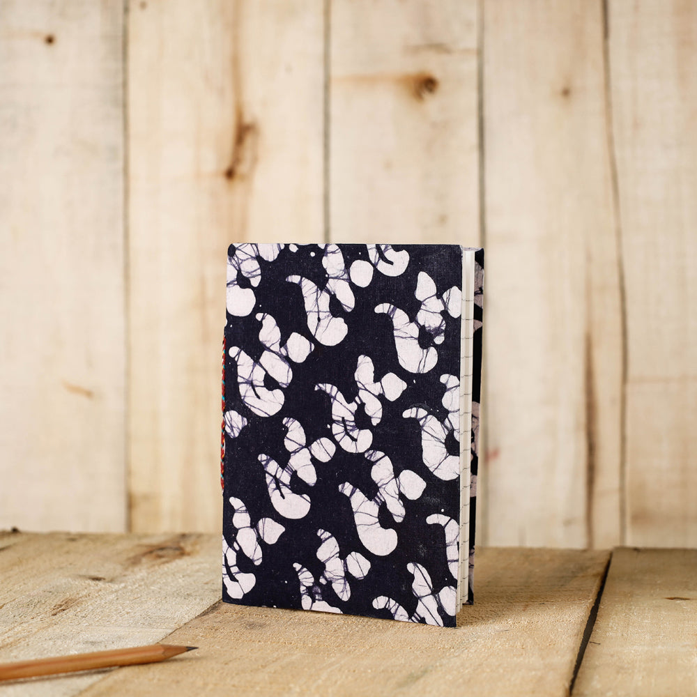 BINDAAS UNLIMITED Blue - Batik Fabric Cover Handmade Paper Notebook (7 x 5 in)