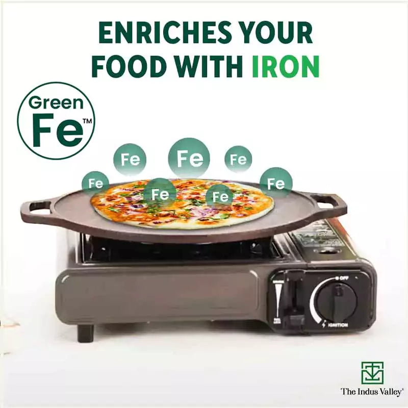 The Indus Valley CASTrong Cast Iron Roti/Dosa Tawa, Pre-seasoned, Nonstick, 100% Pure, Toxin-free, Gas & Induction, Free ₹110 Spatula, 30.2cm, 2.4kg - view 6