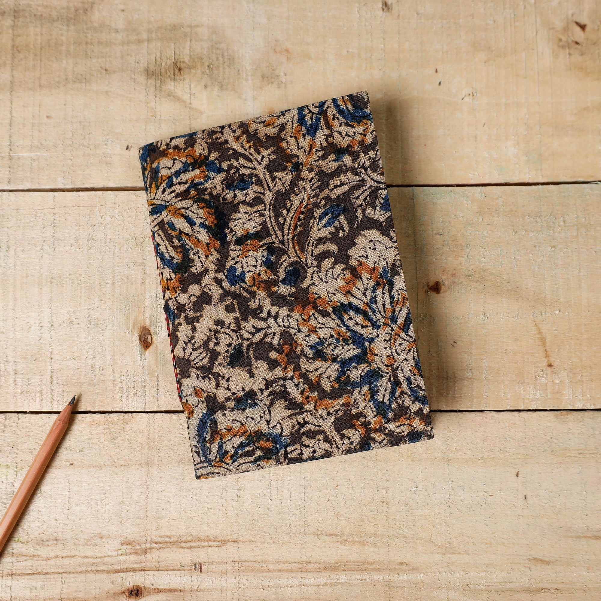 BINDAAS UNLIMITED Brown - Kalamkari Fabric Cover Handmade Paper Notebook (7 x 5 in)