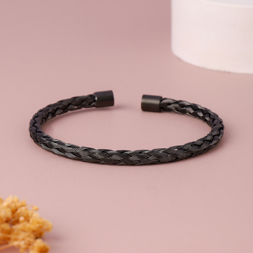 Branta Black Fashion Charm Cuff Bracelet For Men - view 2