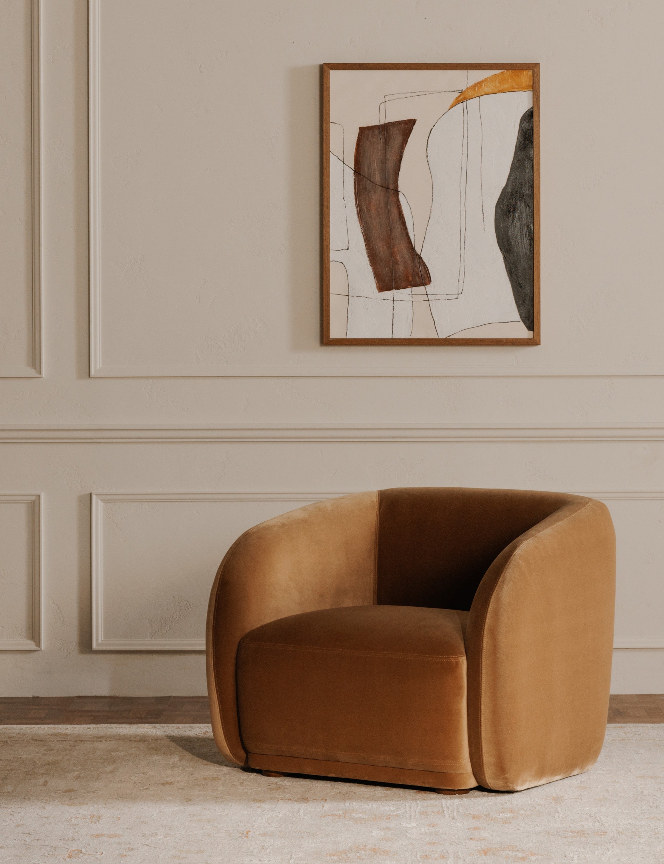 Lulu and Georgia Maas Accent Chair – Camel Faux Mohair - view 2