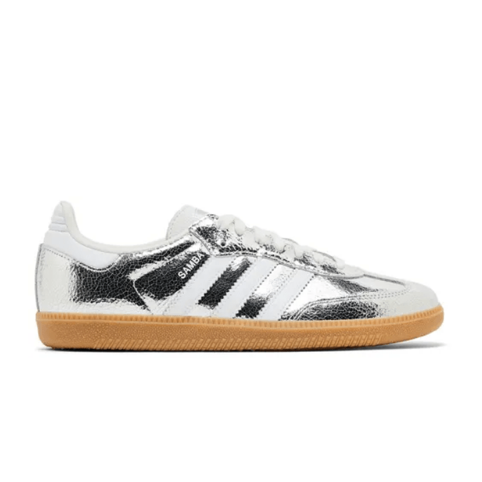 HYPE ELIXIR Adidas Samba OG Silver Metallic Cracked Leather (Women's)